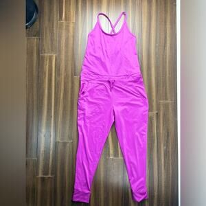 Jo+Jax size SA Vibrant Bright Purple Women's Dance Jumpsuit w/ waist tie, pocket